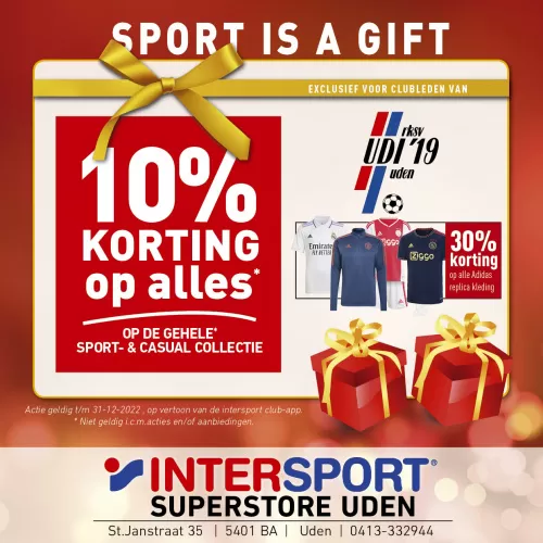 10% korting voor UDI’19 leden tijdens ‘Sport is a Gift’